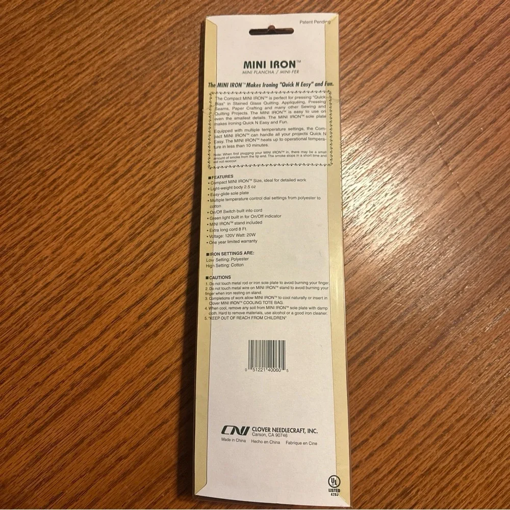 Clover CNI Mini Iron Art No. MCI-900 Crafting Sewing Quilting - Picture 5 of 7